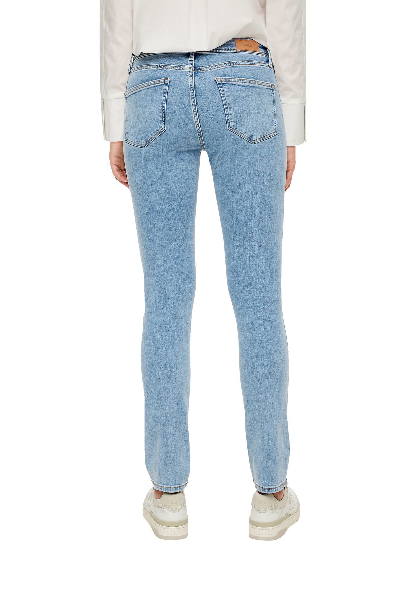 Leder-Patch s.Oliver blau Baumwollstretch Betsy Mid / / Jeans / Leg Slim Slim Fit/ 5-Pocket-Jeans Rise