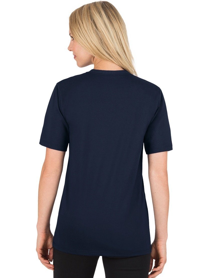 Trigema TRIGEMA V-Shirt navy Baumwolle DELUXE T-Shirt