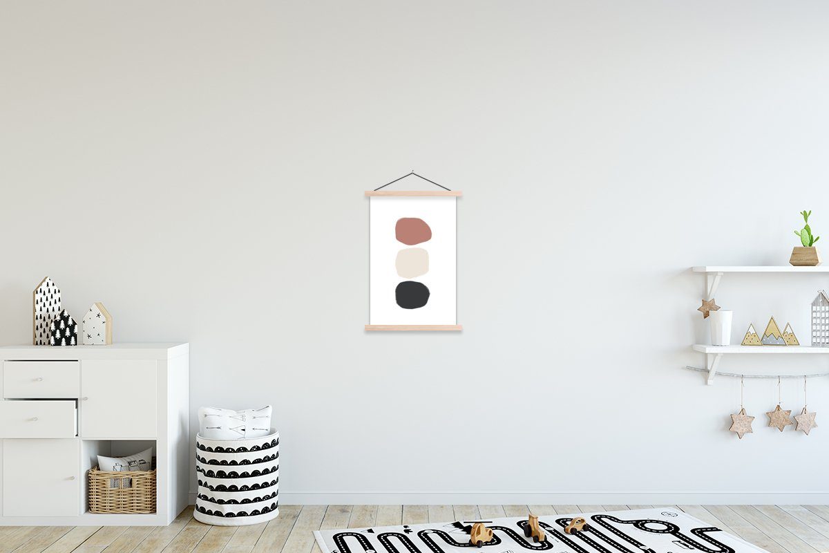 MuchoWow Poster Minimalismus - Pastell - Gestaltung, (1 St), Posterleiste, Textilposter für Wohnzimmer, Bilderleiste, Magnetisch