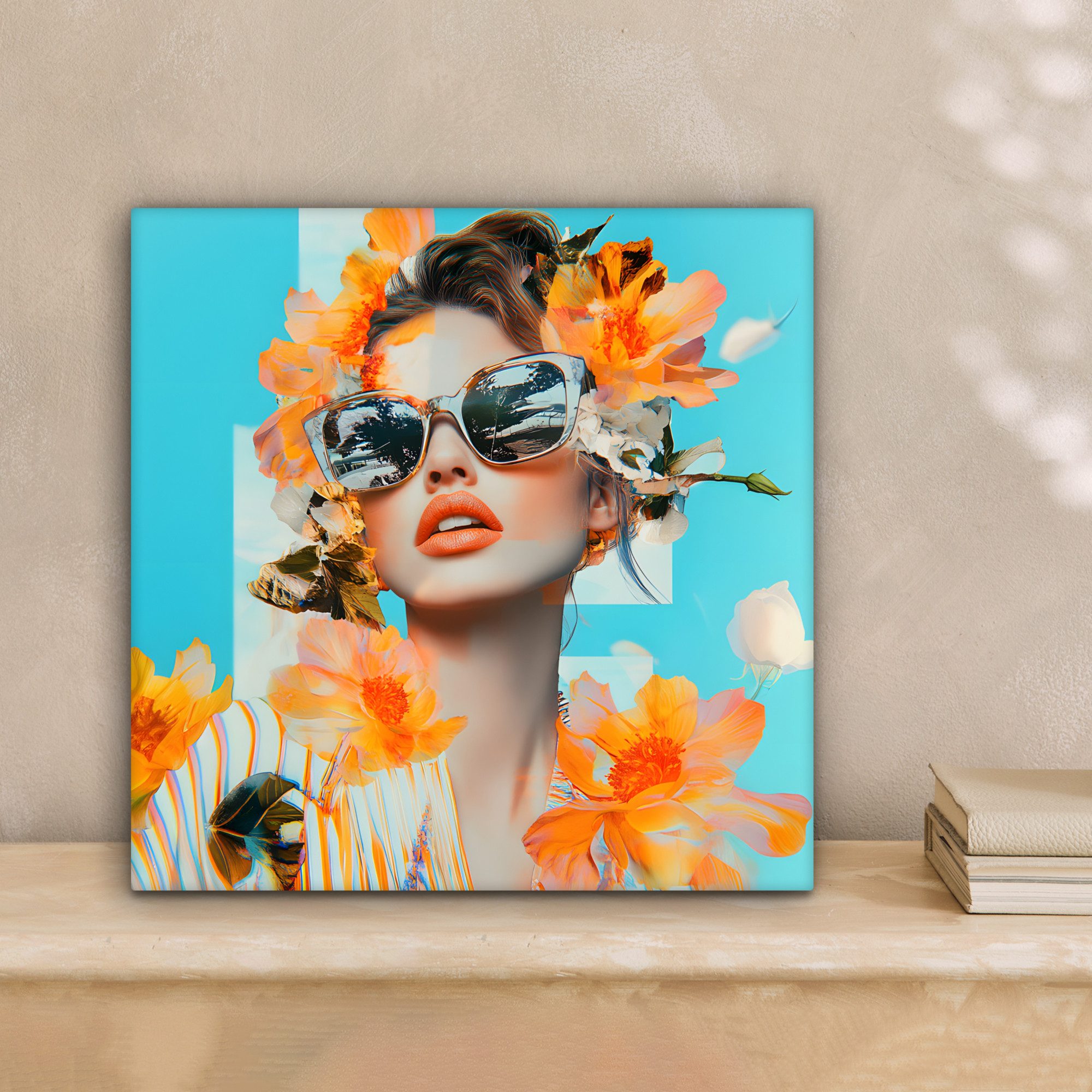 OneMillionCanvasses® Leinwandbild Blumen - Frau - günstig online kaufen