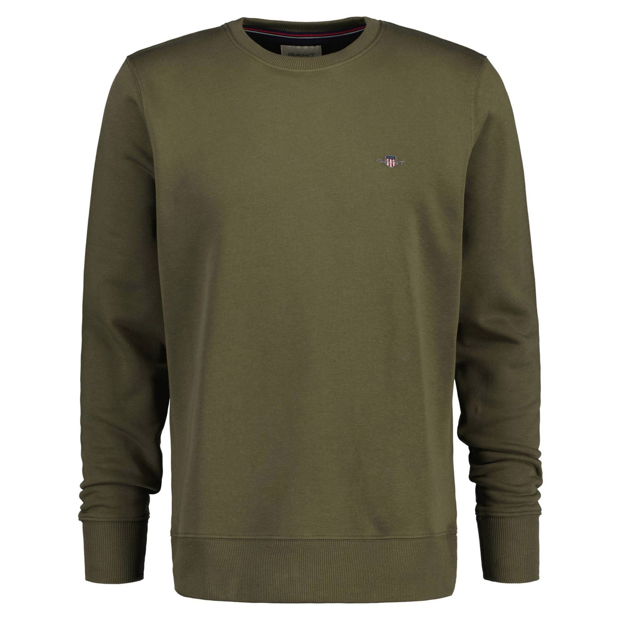 Gant Sweatshirt Herren Sweatshirt - REGULAR SHIELD C-NECK SWEAT Grün