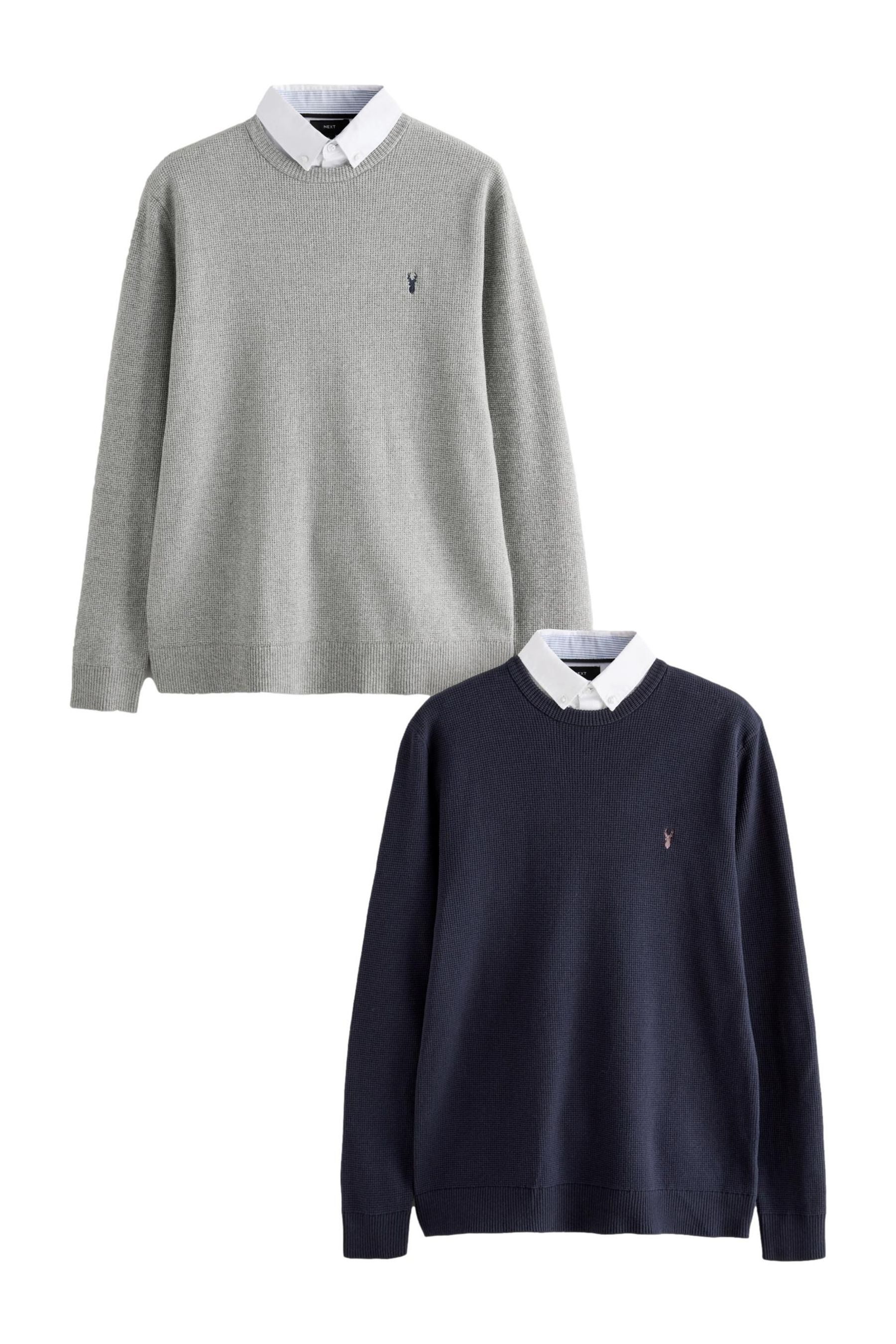 2-in-1-Pullover Pullover im Lagenlook mit Hemdeinsatz, 2er-Pack