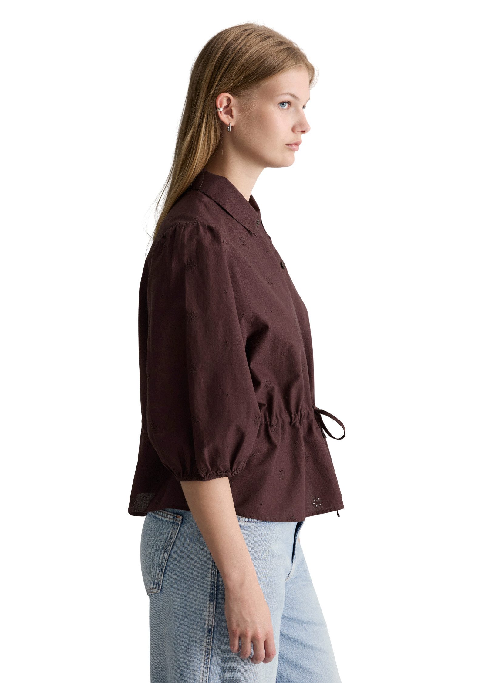 Marc O'Polo DENIM Kurzarmbluse aus reiner Bio-Baumwolle