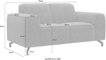 Places of Style 2-Sitzer Oleandro, mit unterschiedlichem Sitzkomfort, in verschiedenen Bezugsqualitäten