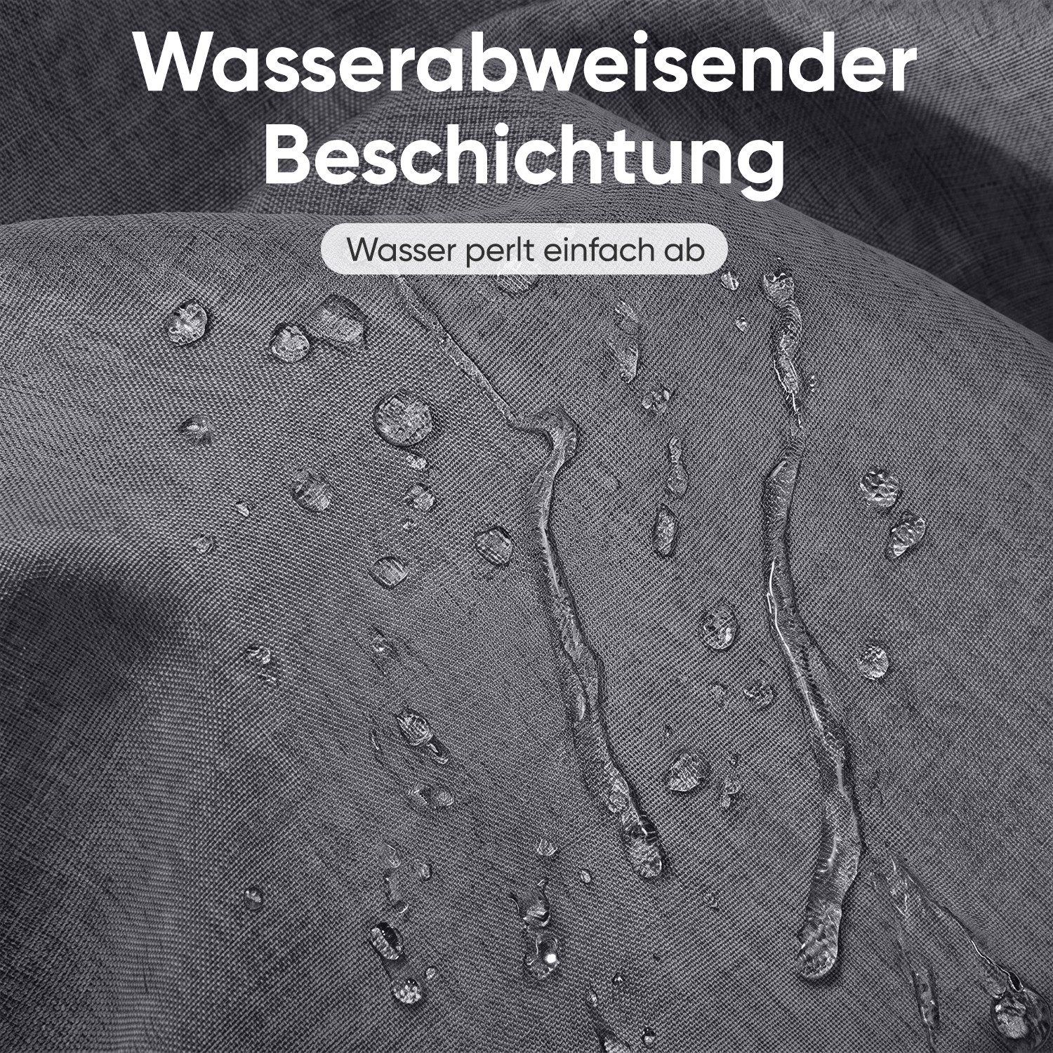 Sekey Duschvorhang Textil Duschvorhang Wannenvorhang Waschbar wasserabweisend mit Ringe Breite 180 cm (Packung, inkl. 12 Ringe), Badewannenvorh, 100% Polyester, – Bild 4 von 5