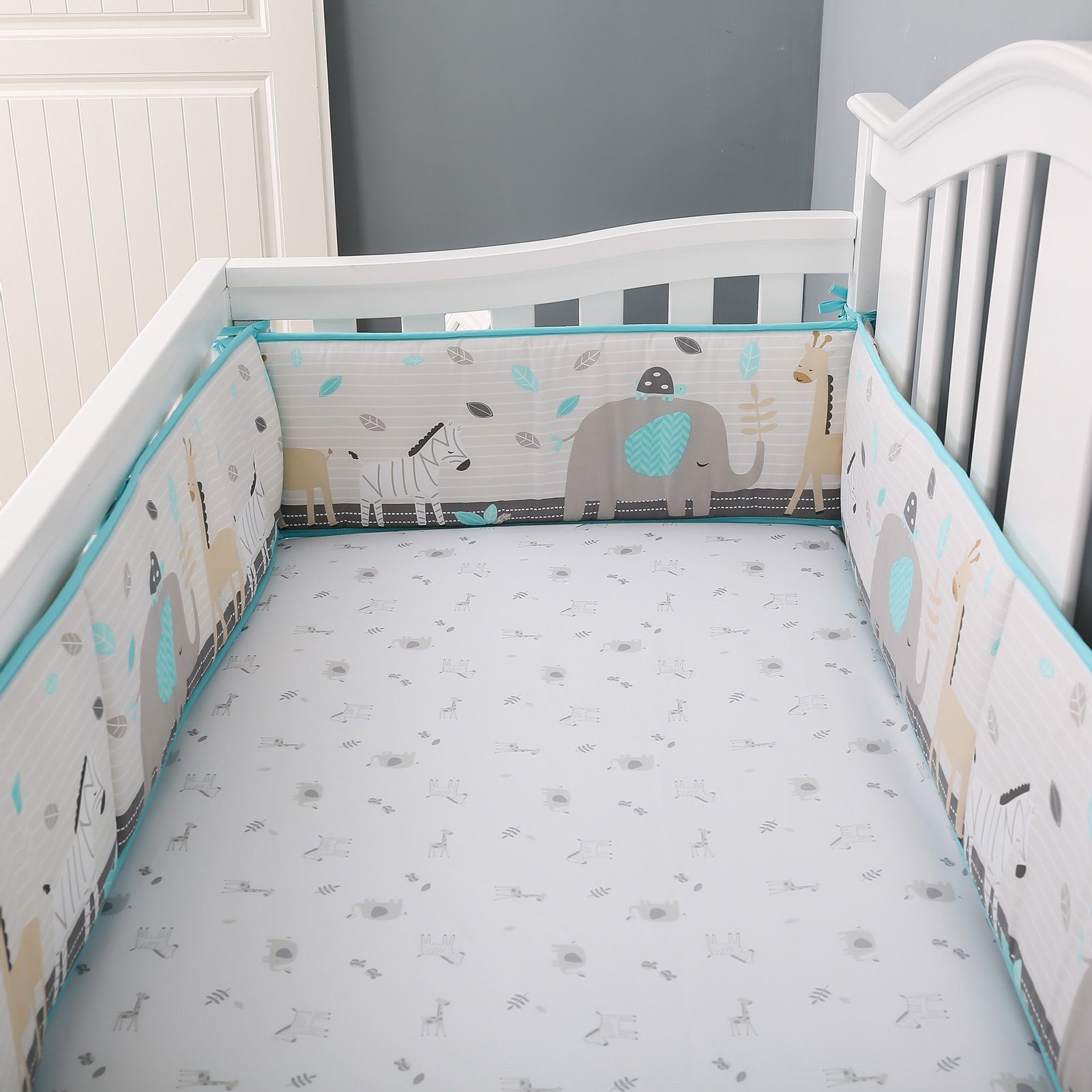 Kantenschutz für Babybett Crib Stoßstangen Rutaqian Pad Soft Kinderbetten