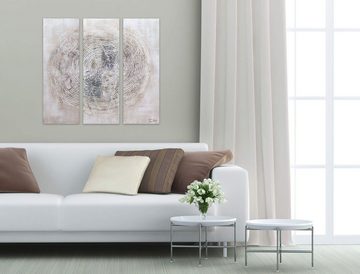 KUNSTLOFT Gemälde Spinning Around 90x90 cm, Leinwandbild 100% HANDGEMALT Wandbild Wohnzimmer