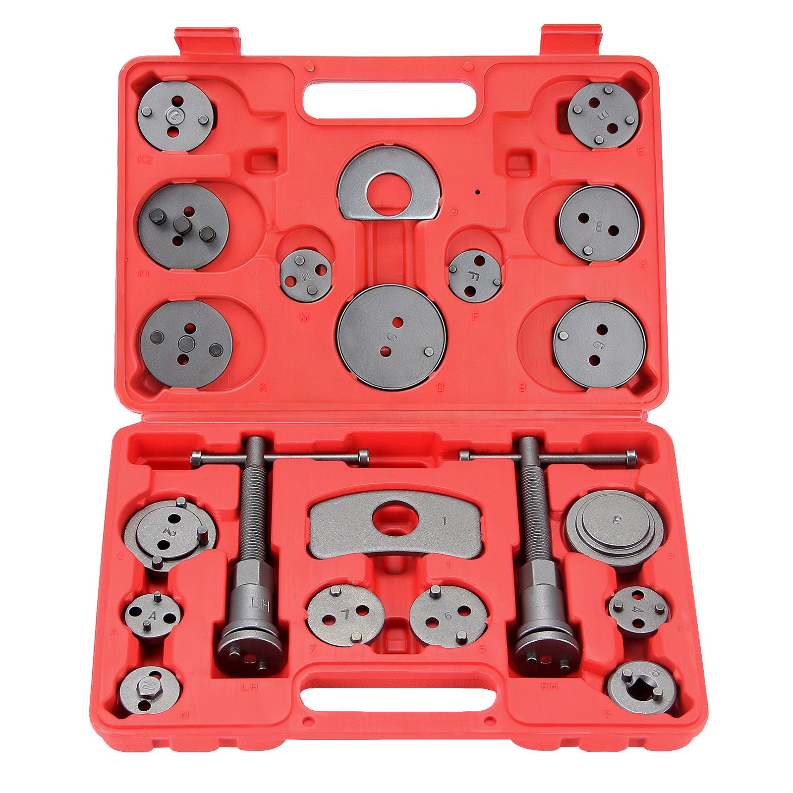 Walter Stahl Germany control Montagewerkzeug 21tlg Bremskolbenrücksteller Set, Werkzeugset, (Set, 21-tlg., 21tlg Bremskolbenrücksteller), KFZ Bremskolben Werkzeug mit Links- & Rechtsgewinde