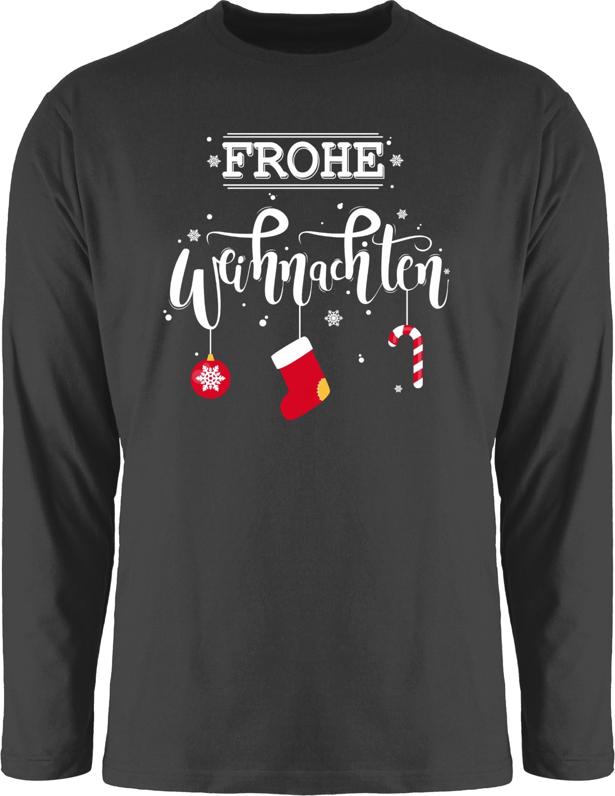 Shirtracer Schwarz Weihnachten Kleidung Frohe 2 Rundhalsshirt Weihachten