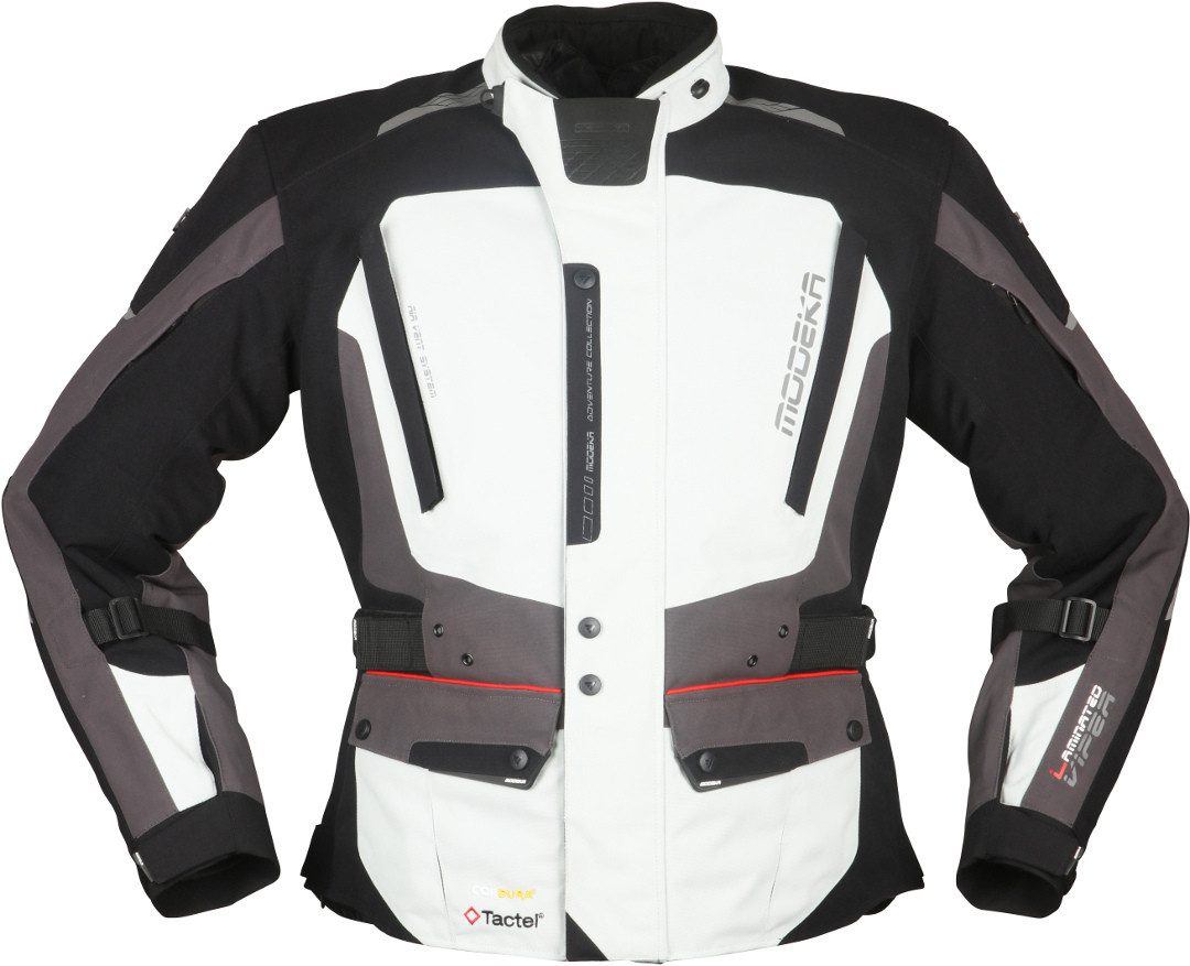 Modeka Motorradjacke Viper LT Motorrad Textiljacke 3-Lagen-Laminat,Rückenprotektor enthalten,perforiert,herausnehmba