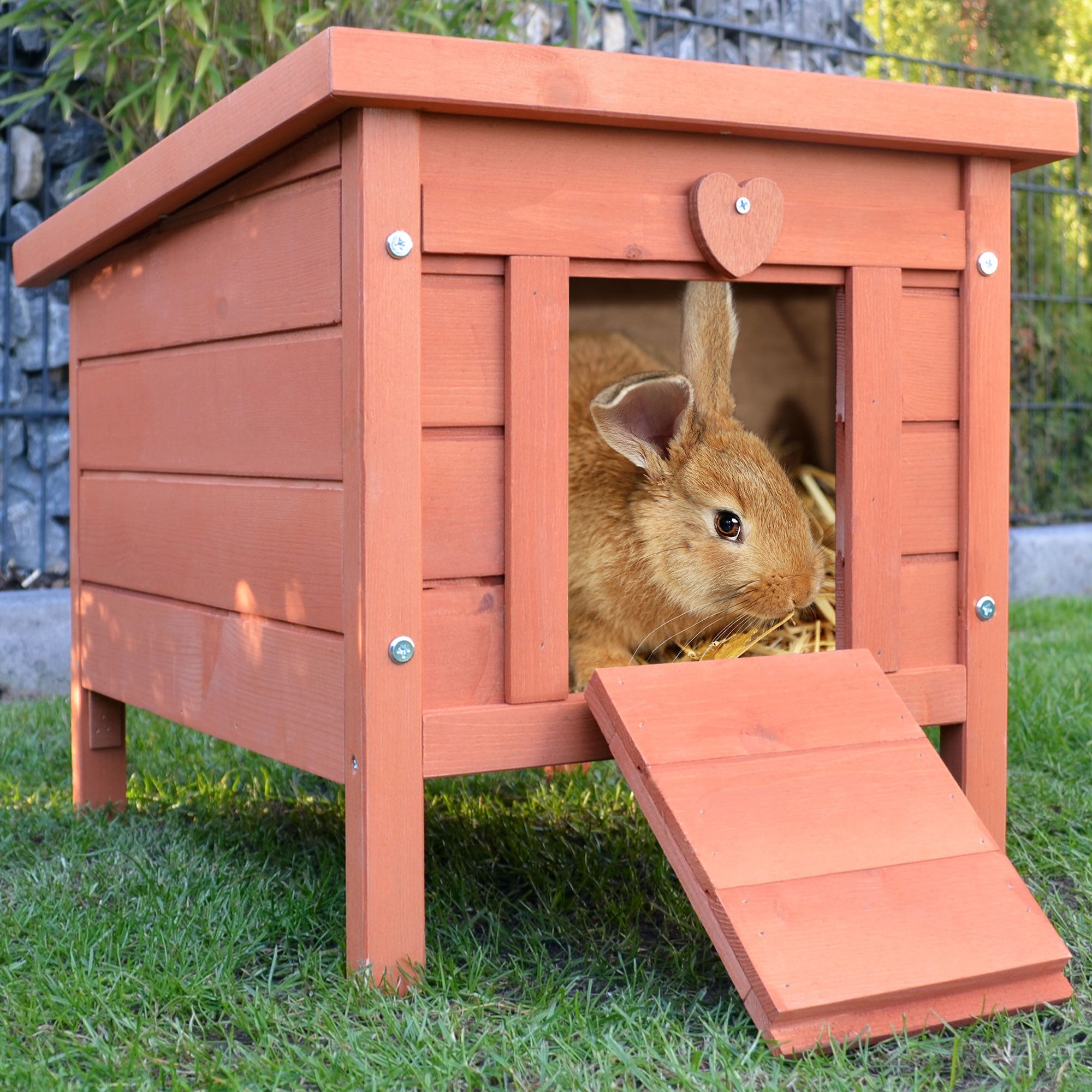 Zooprinz Nagerhaus Mini Hasenhaus mit Klappdach 51,5x43x42 cm (BxHxT), Wetterfest, Robustes Kiefernholz