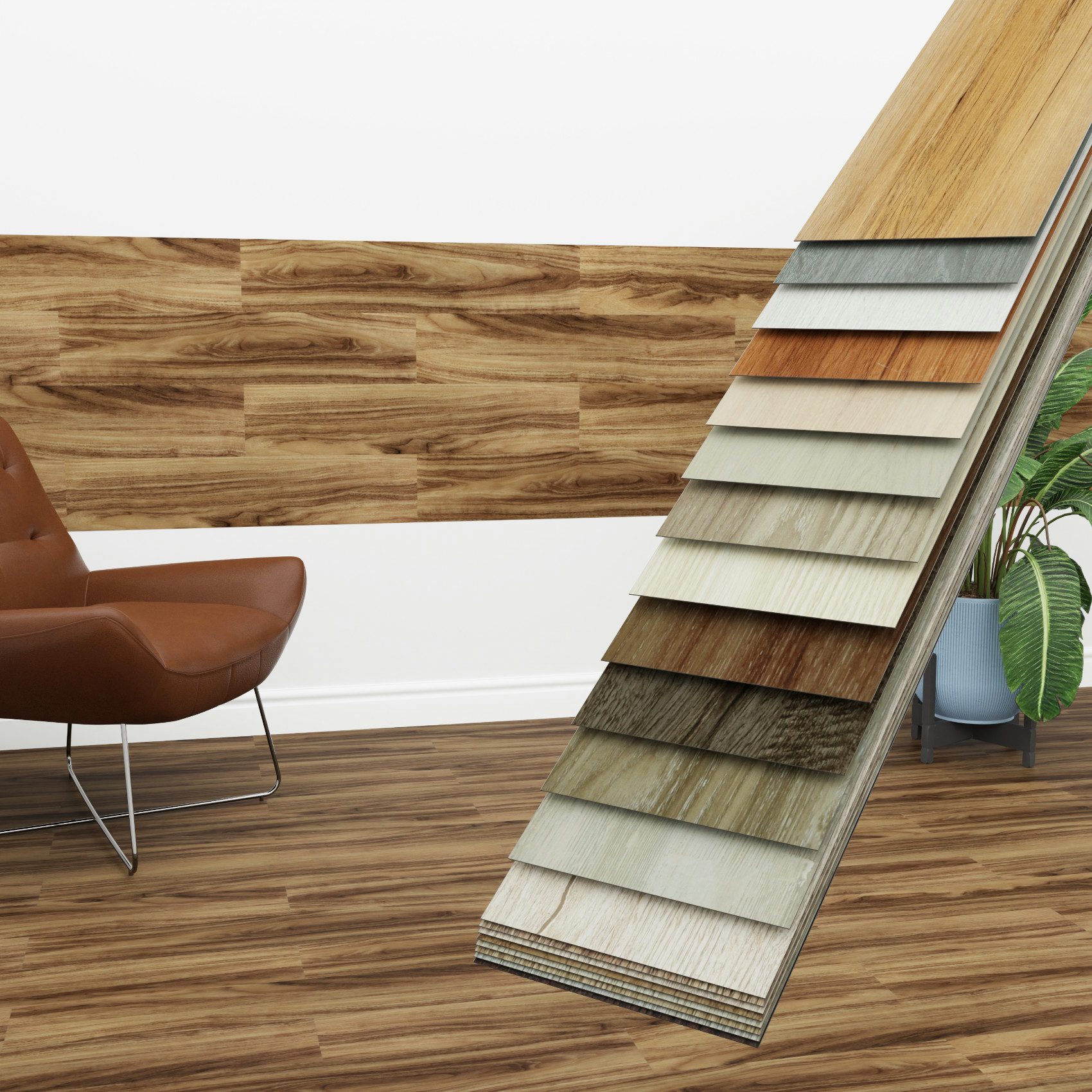 Hexim Vinylboden, Vinyldielen 0,97m² selbstklebend PVC Wandverkleidung Bodenbelag Holzoptik 91x15cm Paneele für Wand & Boden Holzdielen braun (7 Dielen Walnut Brown - 4101-25)