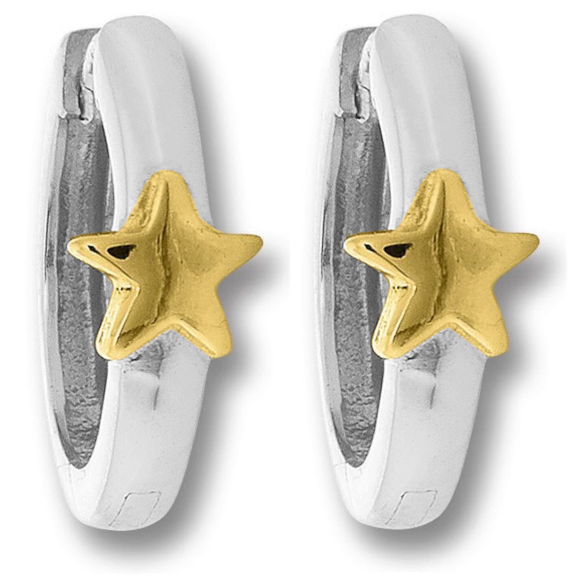 Stern Damen Schmuck Paar Silber, ONE Ohrringe aus Creolen Creolen Silber ELEMENT Stern 925
