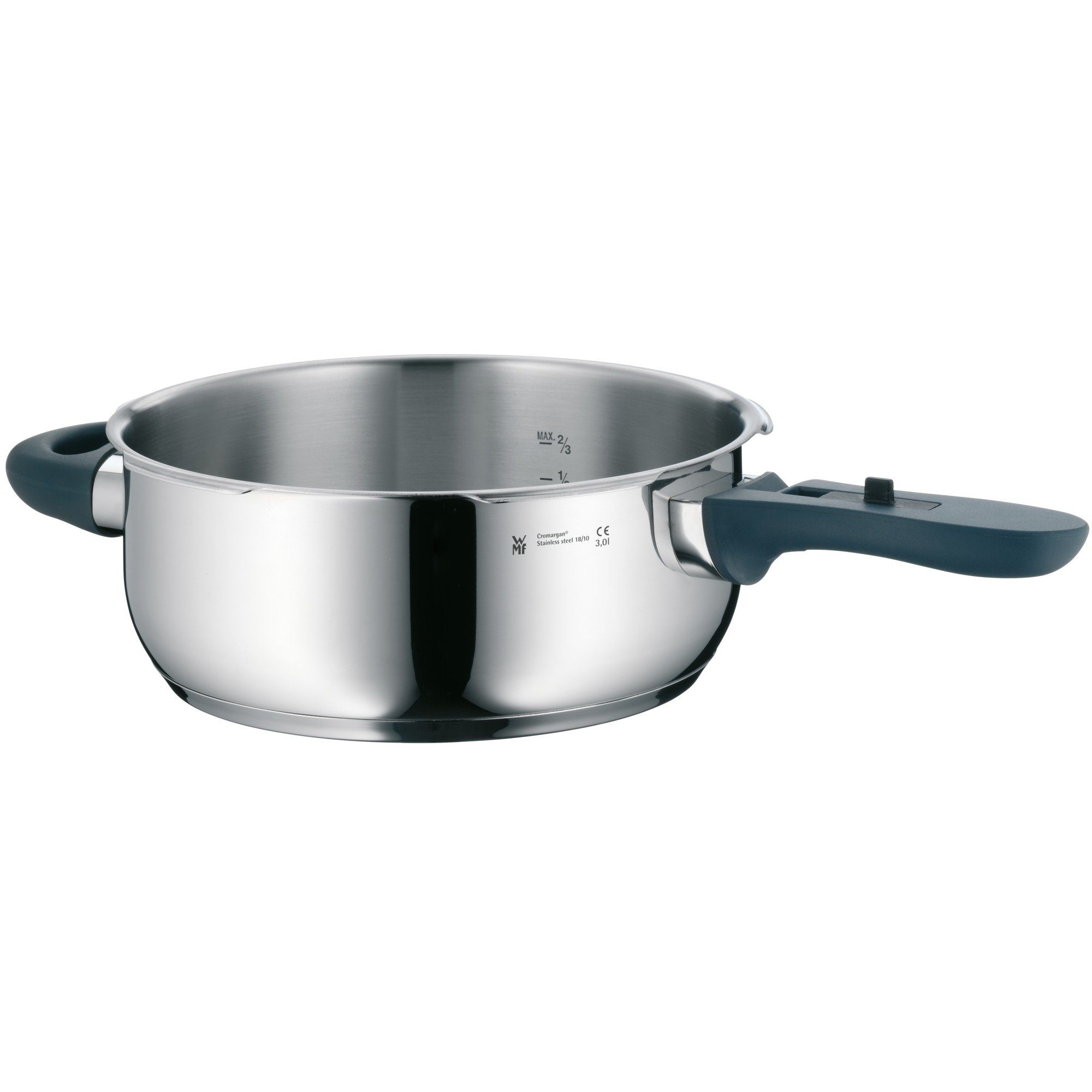 WMF Schnellkochtopf Perfect Plus, Cromargan® 18/10 abnehmbarem 4,5l, (2-tlg., mit Dampf-Druckkochtopf Germany Induktion, 3,0l, Made Dampfkochtopf Ø 1 Edelstahl Rostfrei 22cm), 22cm), in Deckelgriff, (V Ø Bratpfanne (V 1