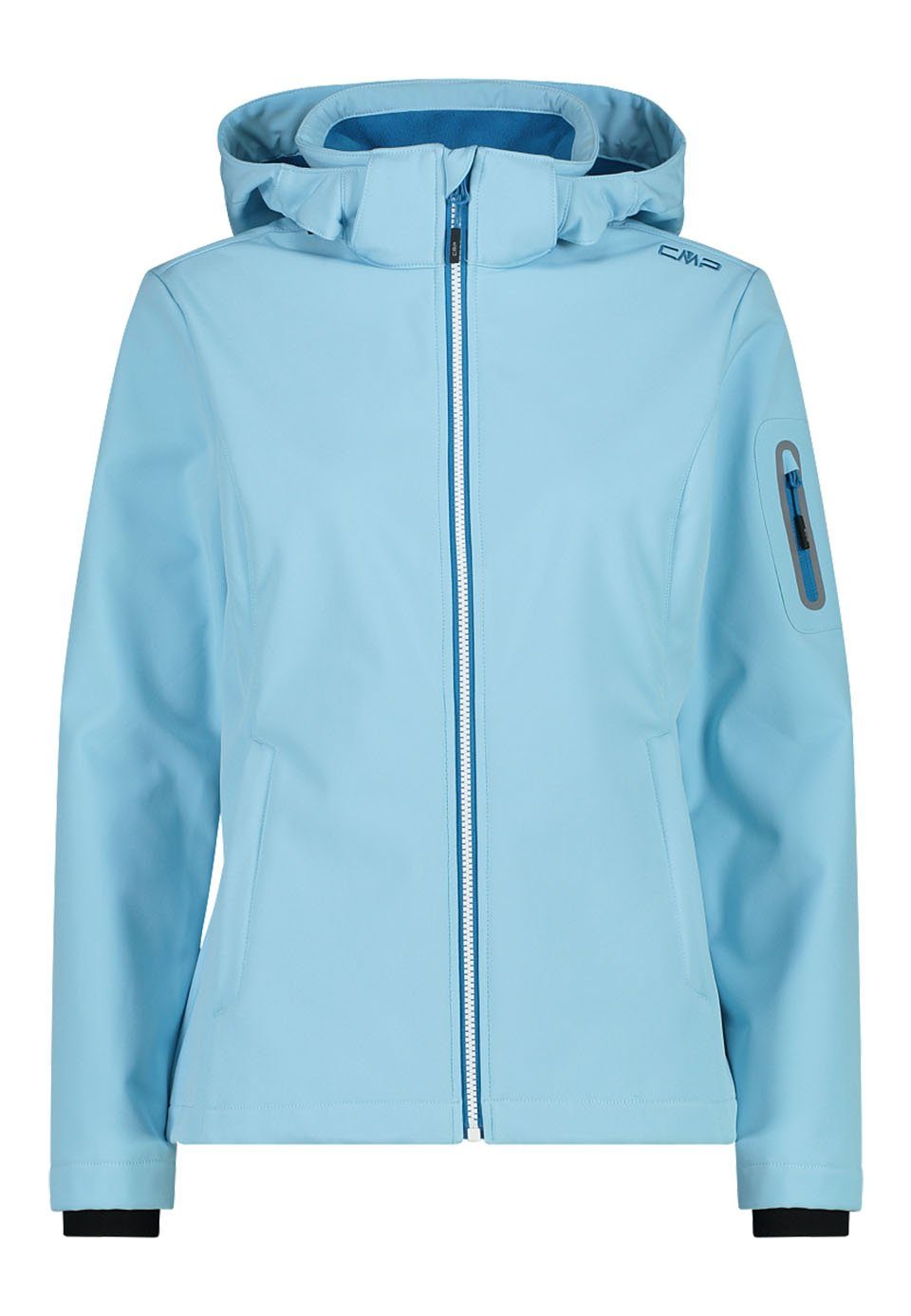 Softshelljacke CMP Zip mit Damen türkis Softshelljacke Innenfleece CMP Hood