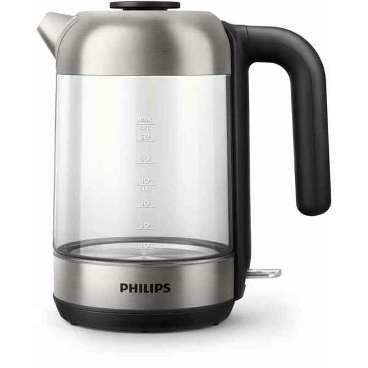 Philips Wasserkocher 1,7 L Philips Wasserkocher HD933980 Schwarz 1,7 L Glas Edelstahl Wasse, 1,7 l, 2200 W
