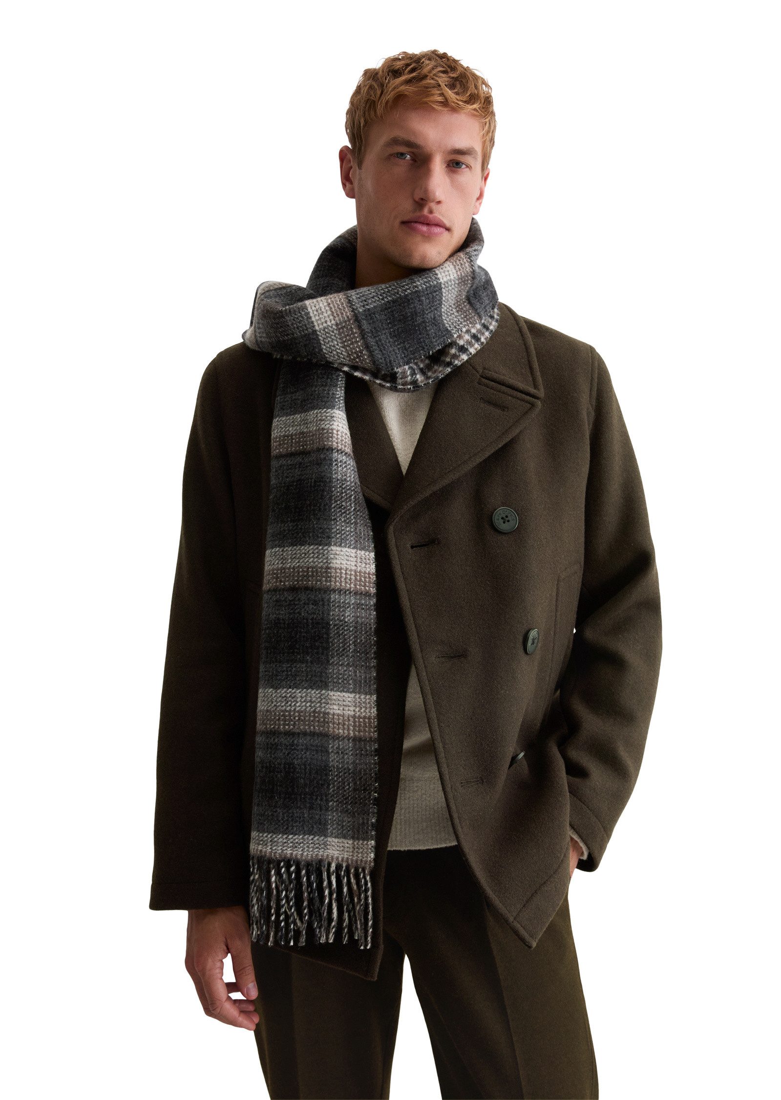 Marc O'Polo Schal aus Double-Face-Wolle mit zweiseitiger Optik