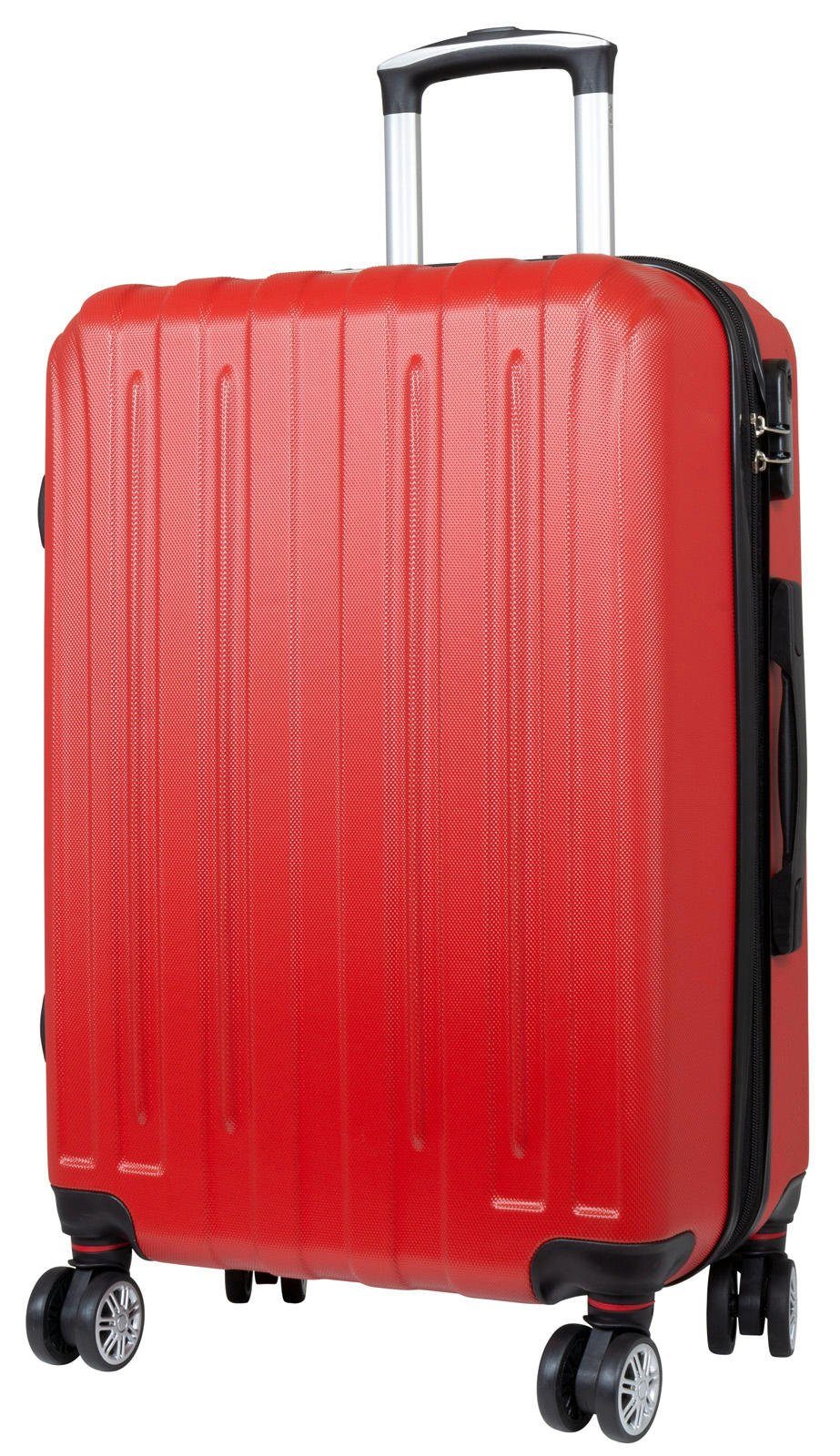 Warenhandel König Hartschalen-Trolley Borsum, 4 Rollen, aufreicht rollbar, 360°-Rollen, robust, klassisches Design