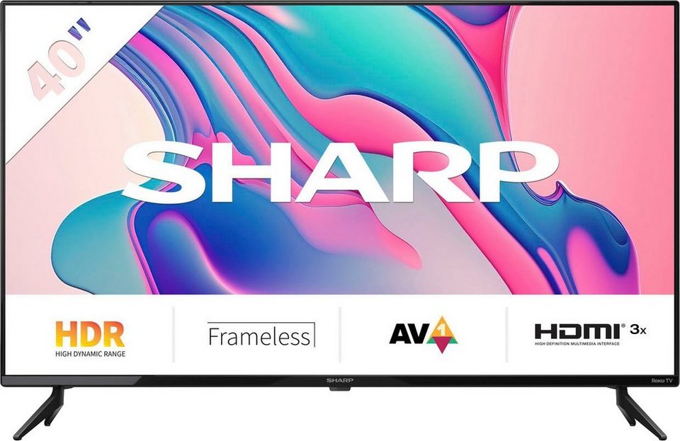 Sharp 2T-C40FDx LED-Fernseher (100 cm/40 Zoll, Full HD, Smart-TV, Roku TV  nur in Deutschland verfügbar, Rahmenlos, HDR10, Dolby Digital)