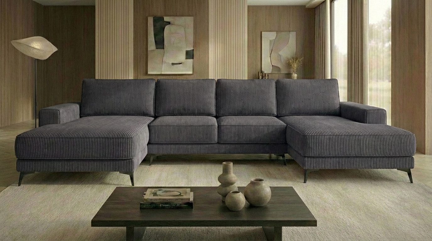 A&J MöbelLand GmbH Ecksofa VALTOR mit Schlaffunktion, Bonellfederkern und Bettkasten, TOP ANGEBOT!