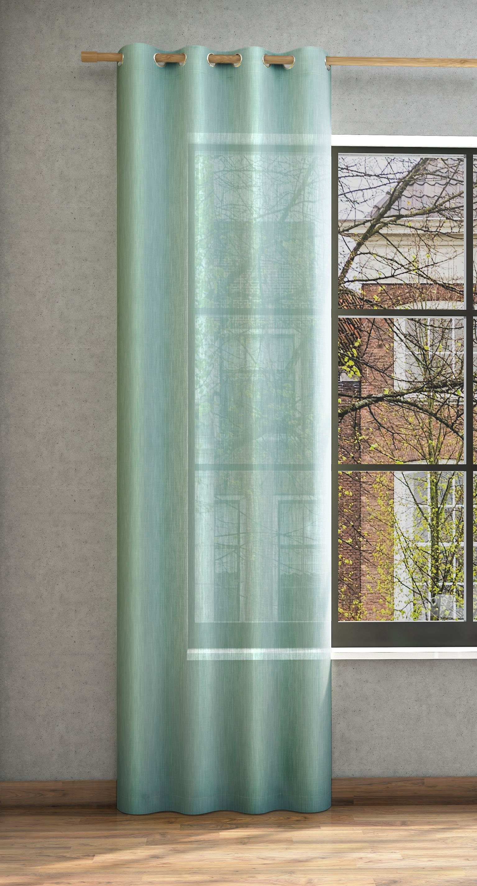 Vorhang salbei Ösen halbtransparent, Libre-ECO, Neutex you!, for St), Jacquard, Nachhaltig (1