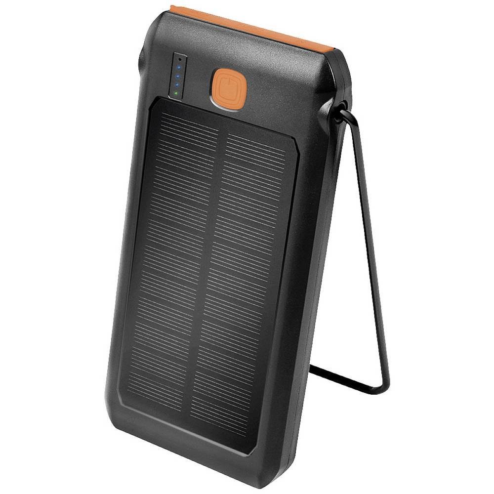Solar Powerbank 10 mAh, Taschenlampe, 2x USB-A QC Solarladegerät