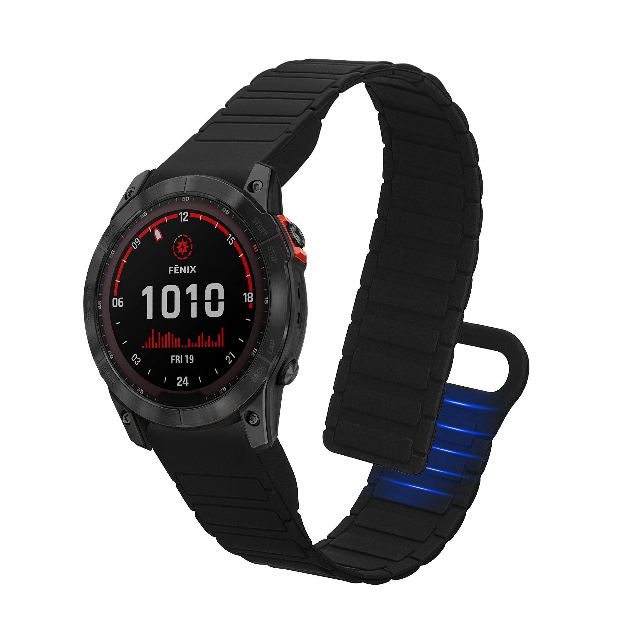 kwmobile Ersatzarmband für Garmin Fenix 8 51mm / Enduro 3 / Fenix 7X / 7X Pro / Smartwatch, 1-tlg., Fitnesstracker Silikon Band mit Magnetverschluss
