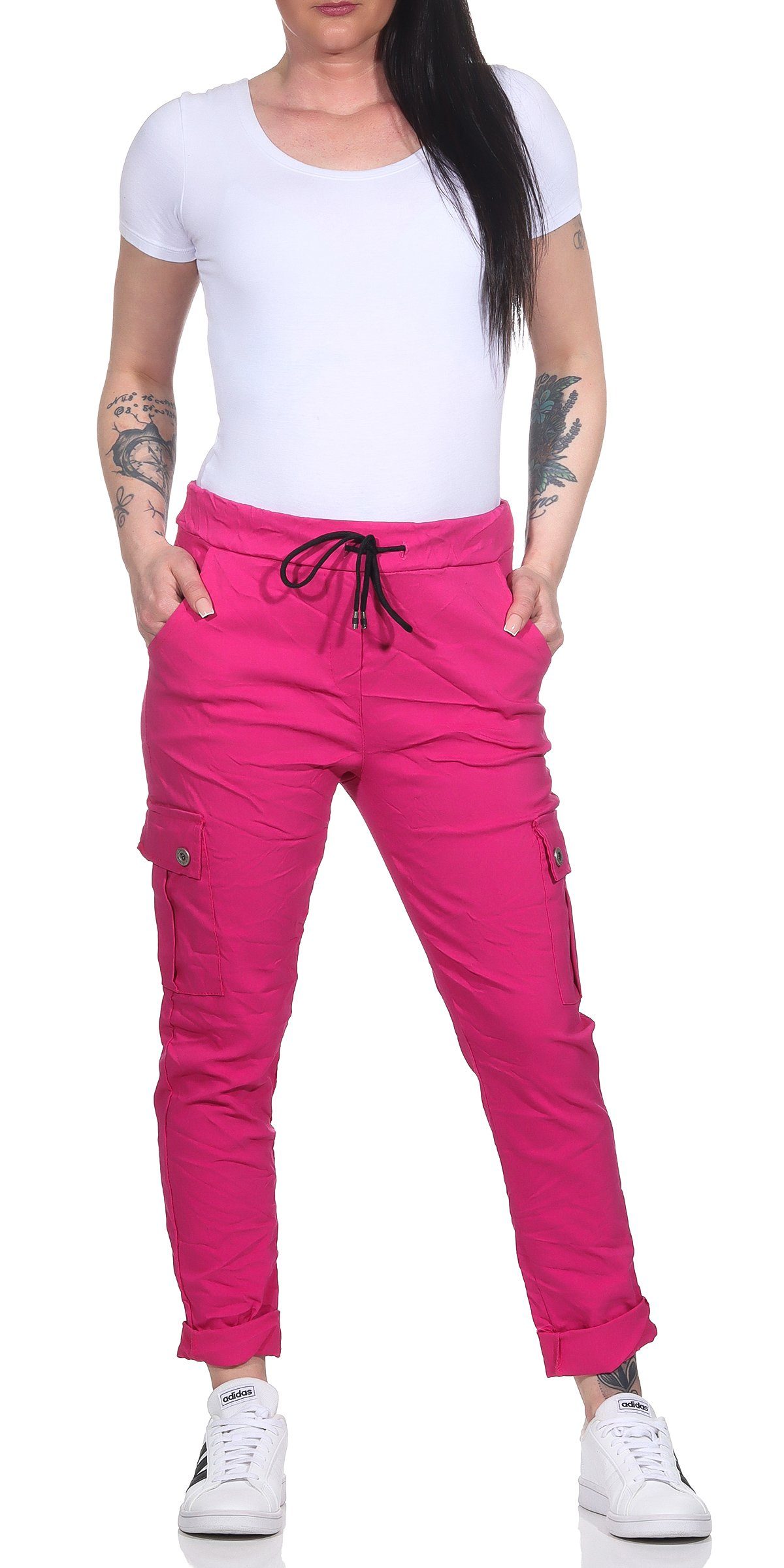 CLEO STYLE Cargohose Jogginghose 95 Pink günstig online kaufen