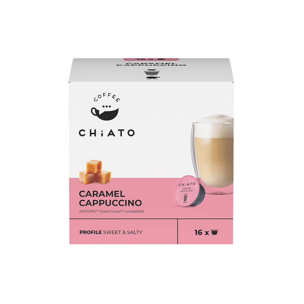 CHiATO Kaffee Kaffeekapseln kompatibel mit NESCAFÉ® Dolce Gusto® CHiATO Caramel Capp