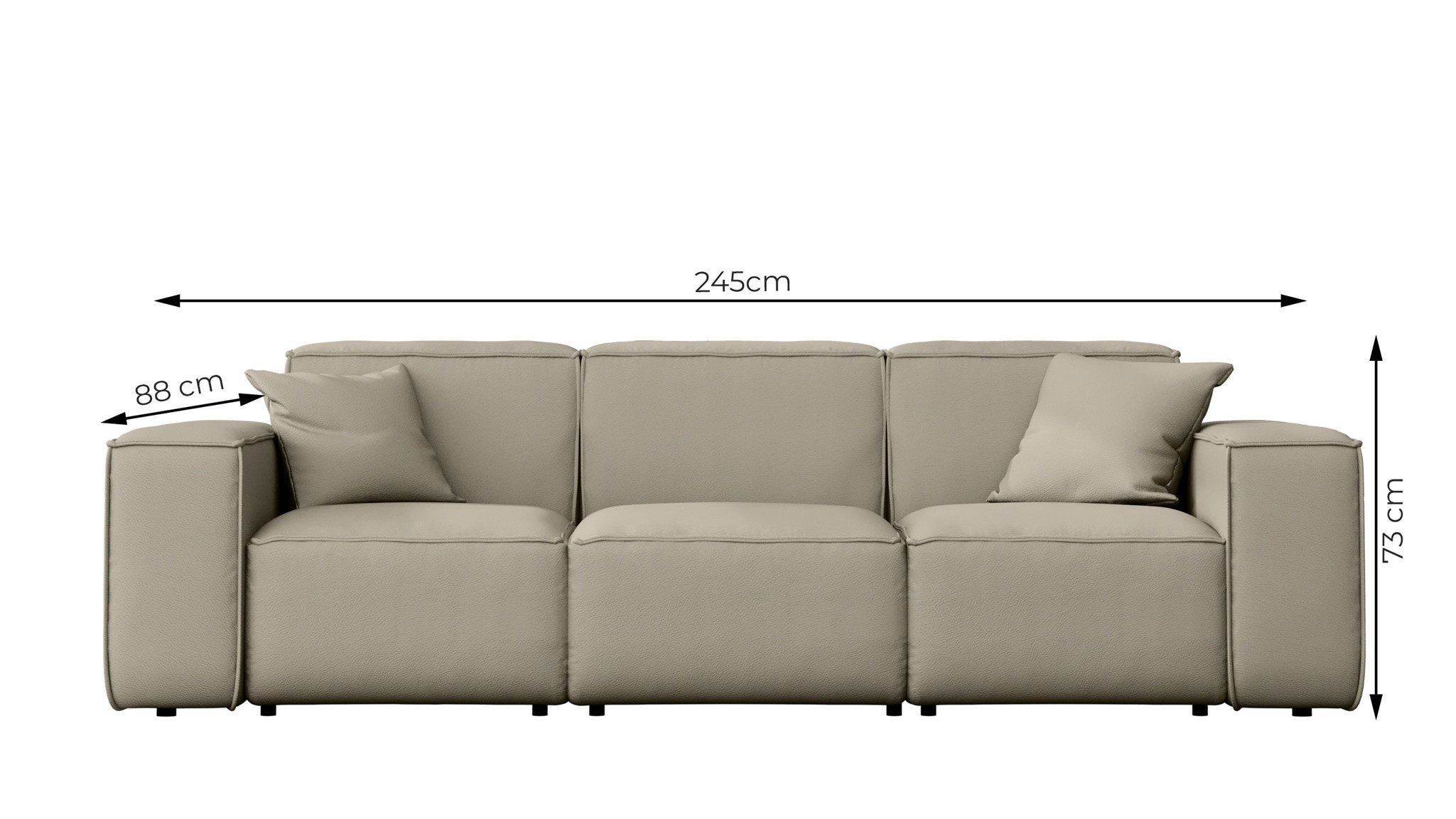 Fun Möbel Loungesofa Gartensofa Sofa 3-Sitzer SUMMER, Pflegeleichter und wetterfester Bezug, inkl. 2 Zierkissen
