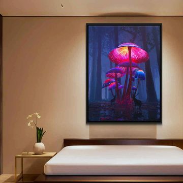 DOTCOMCANVAS® Leinwandbild The Magic Shrooms, Leinwandbild The Magic Shrooms KI AI generiert digitale Kunst Wandbild