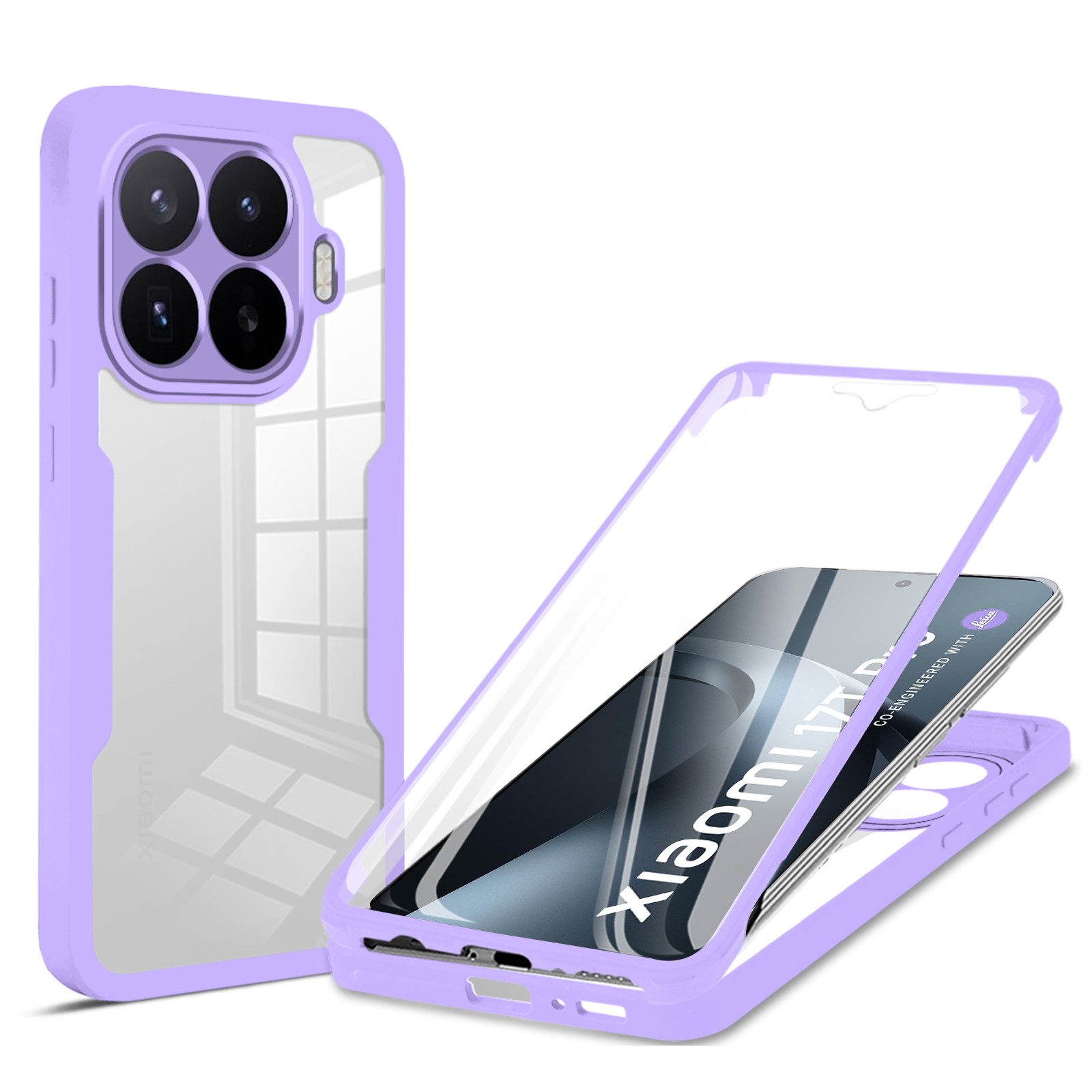 betterfon Handyhülle für Xiaomi 17T Pro - 360° Hülle mit Integriertem Displayschutz, Vollschutz Case mit integriertem Displayschutz und klarer Sicht