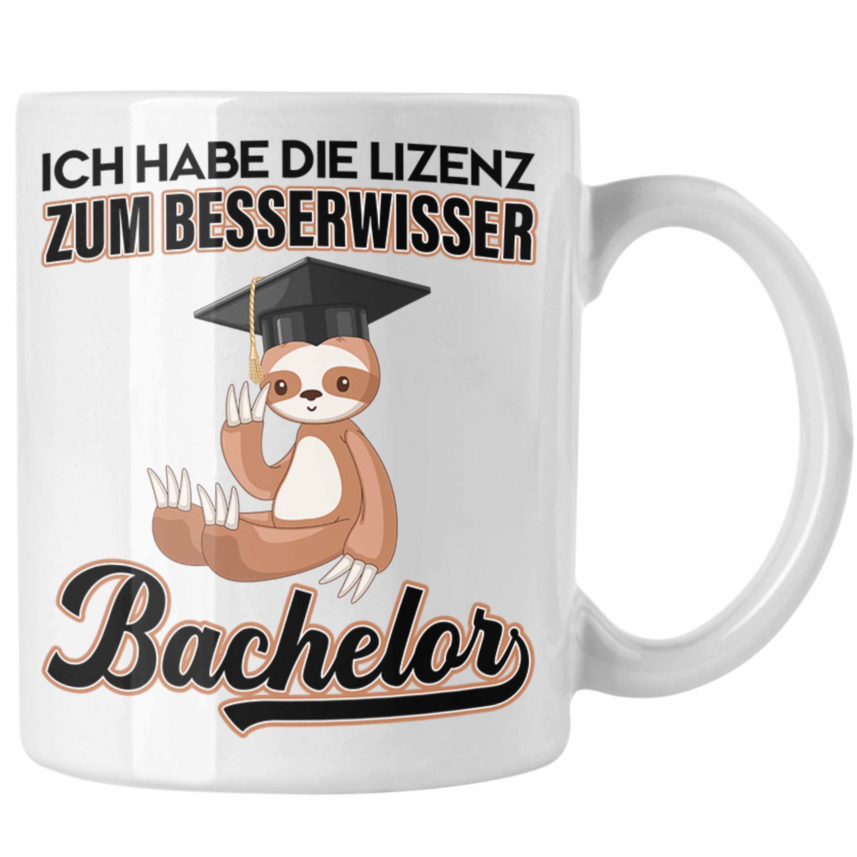 Weiss Tasse Prüfung Spruch Lizenz Abschluss Abitur - Master Abi Besserwisser Geschenk Bestanden Trendation Trendation Tasse Bachelor zum Graduation