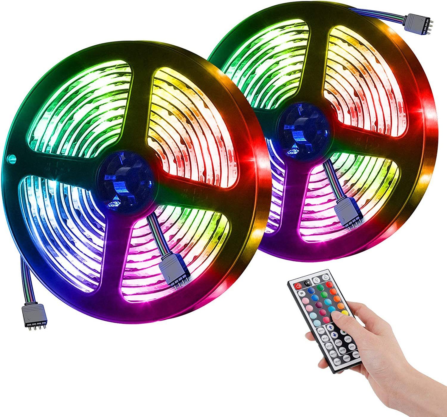 iscooter LED-Streifen 2M USB LED IR Lichter, Fernbedienung mit LED Tasten Streifen Fernbedienung, RGB 24 5050 Streifen