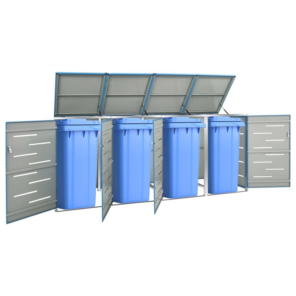 vidaXL Mülltonnenbox 4 Tonnen - 276,5x77,5x115,5 cm Mülltonnenbox Mülltonnenverkleidung Ed