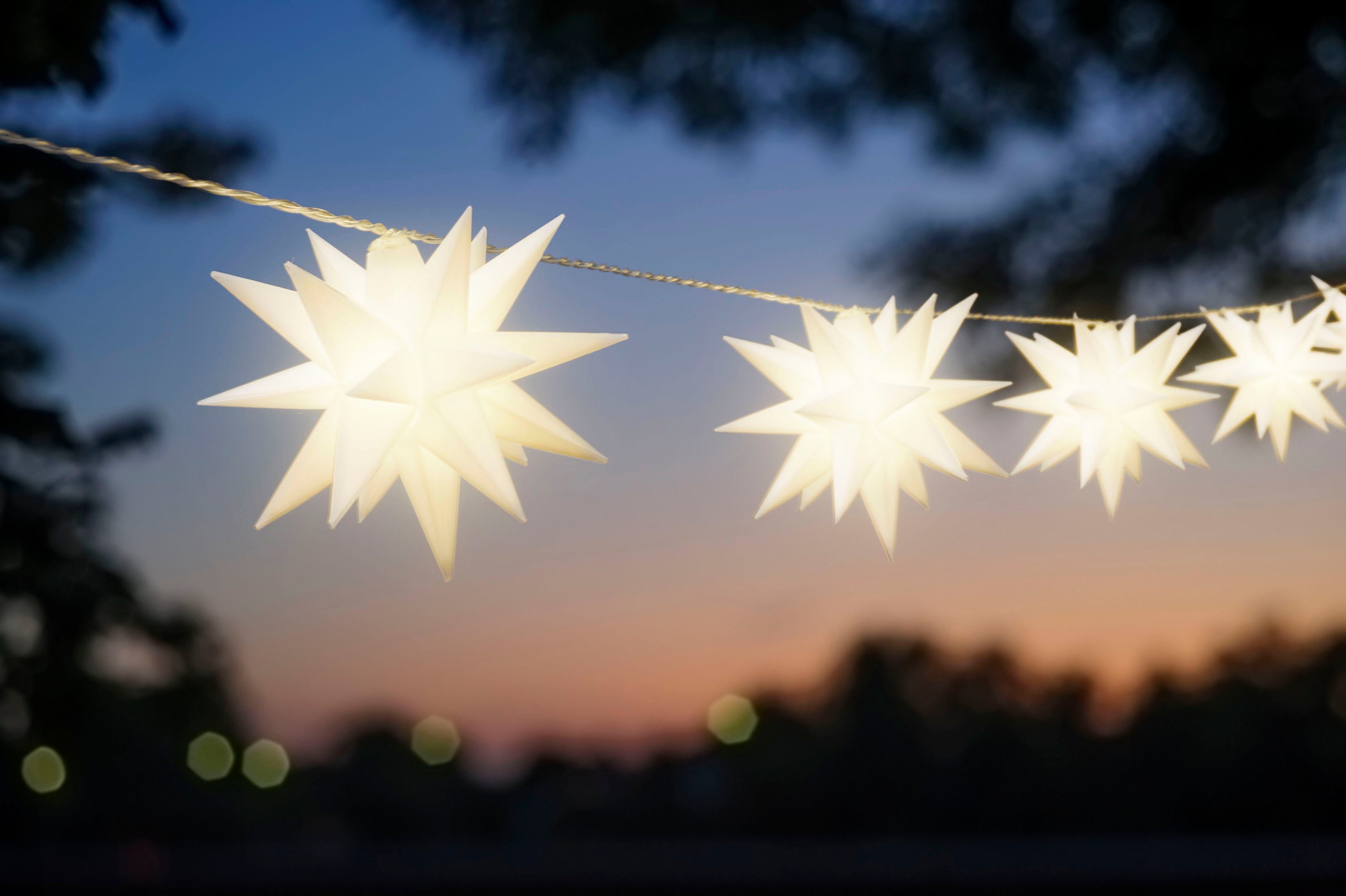 Sternen, mit für LED-Lichterkette Dion, den geschützen home mit Weihnachtsbeleuchtung Timer, Weihnachtsdeko 10-flammig, Außenbereich my