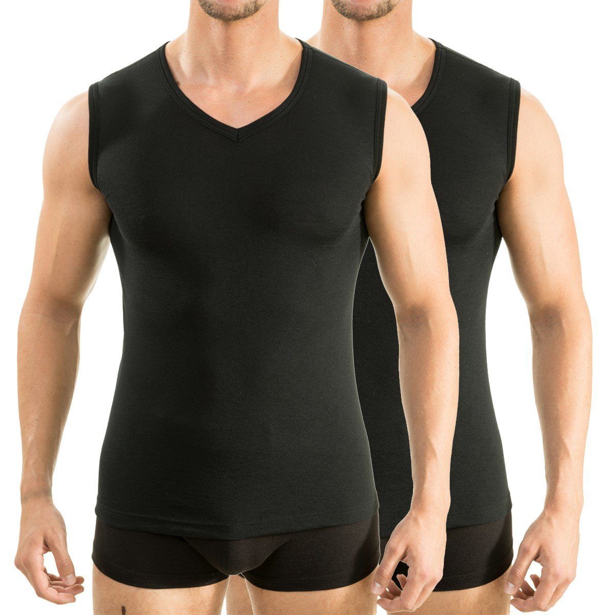 HERMKO Unterhemd 63050 (Pack, 2er) Tanktop, schnelltrocknend für Sport und Alltag, weich, basic