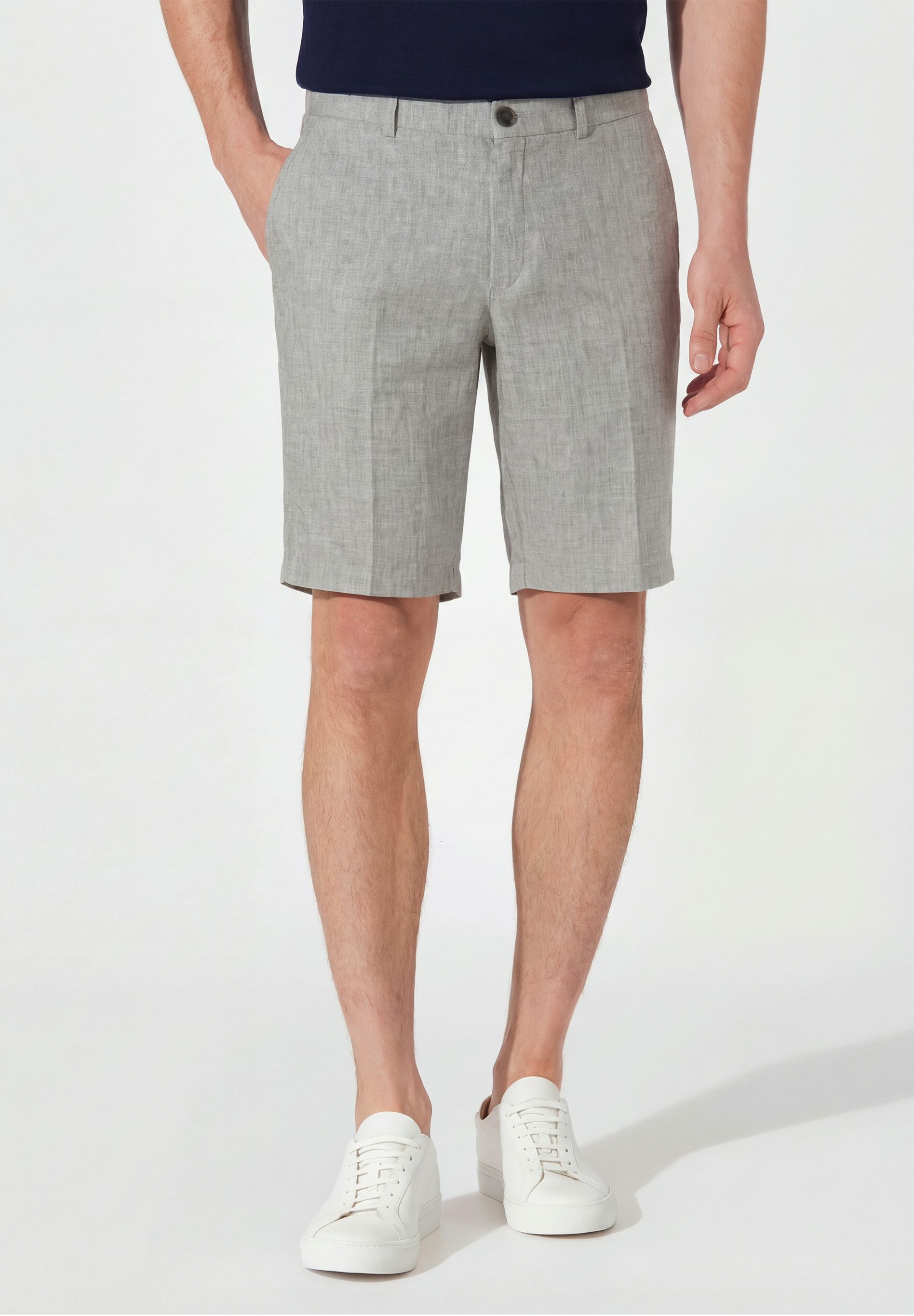 Hiltl Leinenhose Pat - Essential Leinen, Regular-Fit, Leinen-hellgrau-46