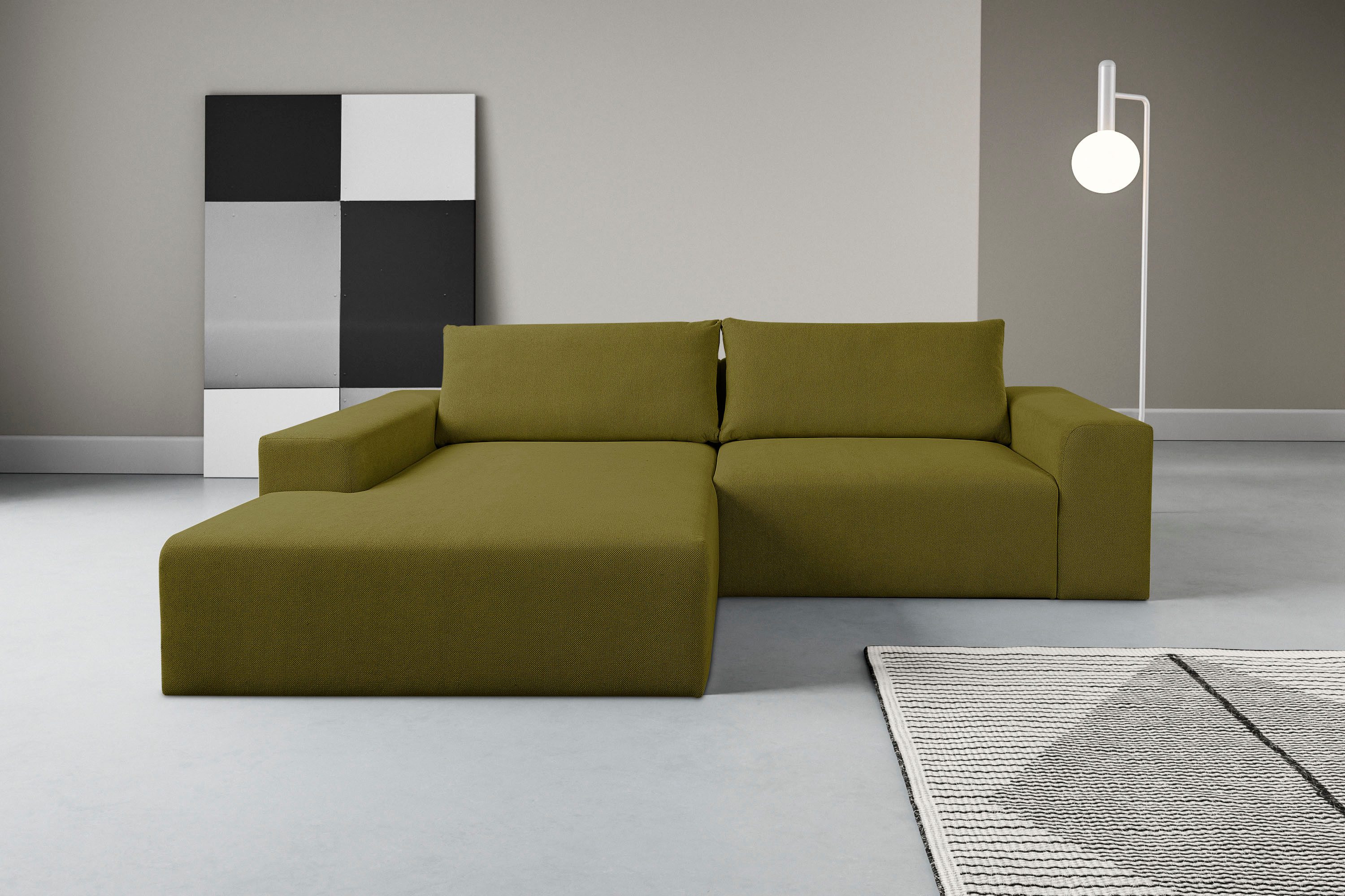 WERK2 Ecksofa Rio, elegant & bequem, Breite 262 cm, L-Form, Puristisches Design mit maximalem Komfort