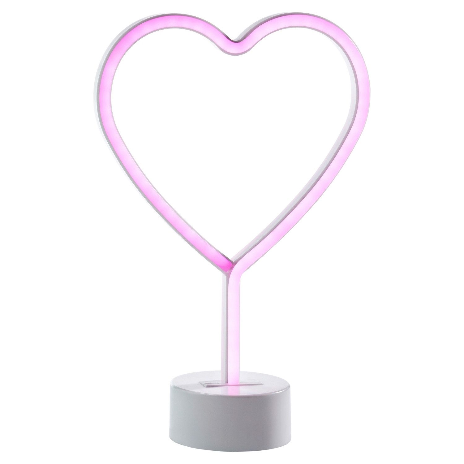 casa NOVA LED Tischleuchte HERZ, H 29,5 cm, Pink, Silbergrau, Kunststoff, USB-Anschluss, LED fest integriert, Batteriebetrieben, inkl. USB-Kabel