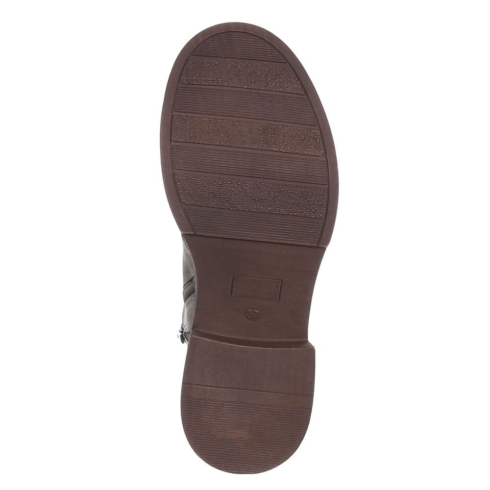 Ital-Design Modischer Damen-Boot mit Reißverschluss und Schnürung Schnürstiefelette (90515102) Blockabsatz Schnürstiefeletten in Beige