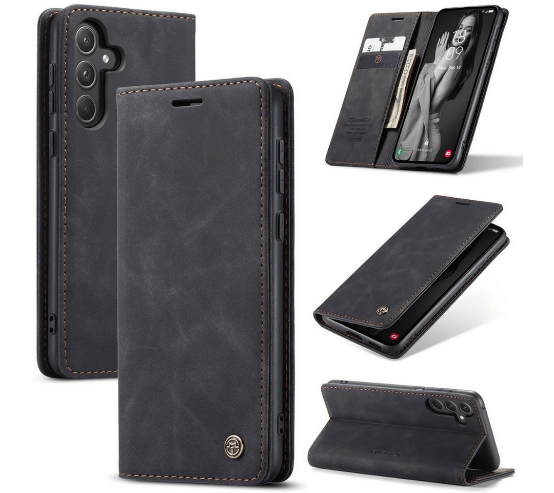SmartUP Smartphone-Hülle für Samsung Galaxy S25 Plus Klapphülle Fliphülle Tasche Case Cover 6,2, Integrierte Standfunktion, zwei Kartenfächer