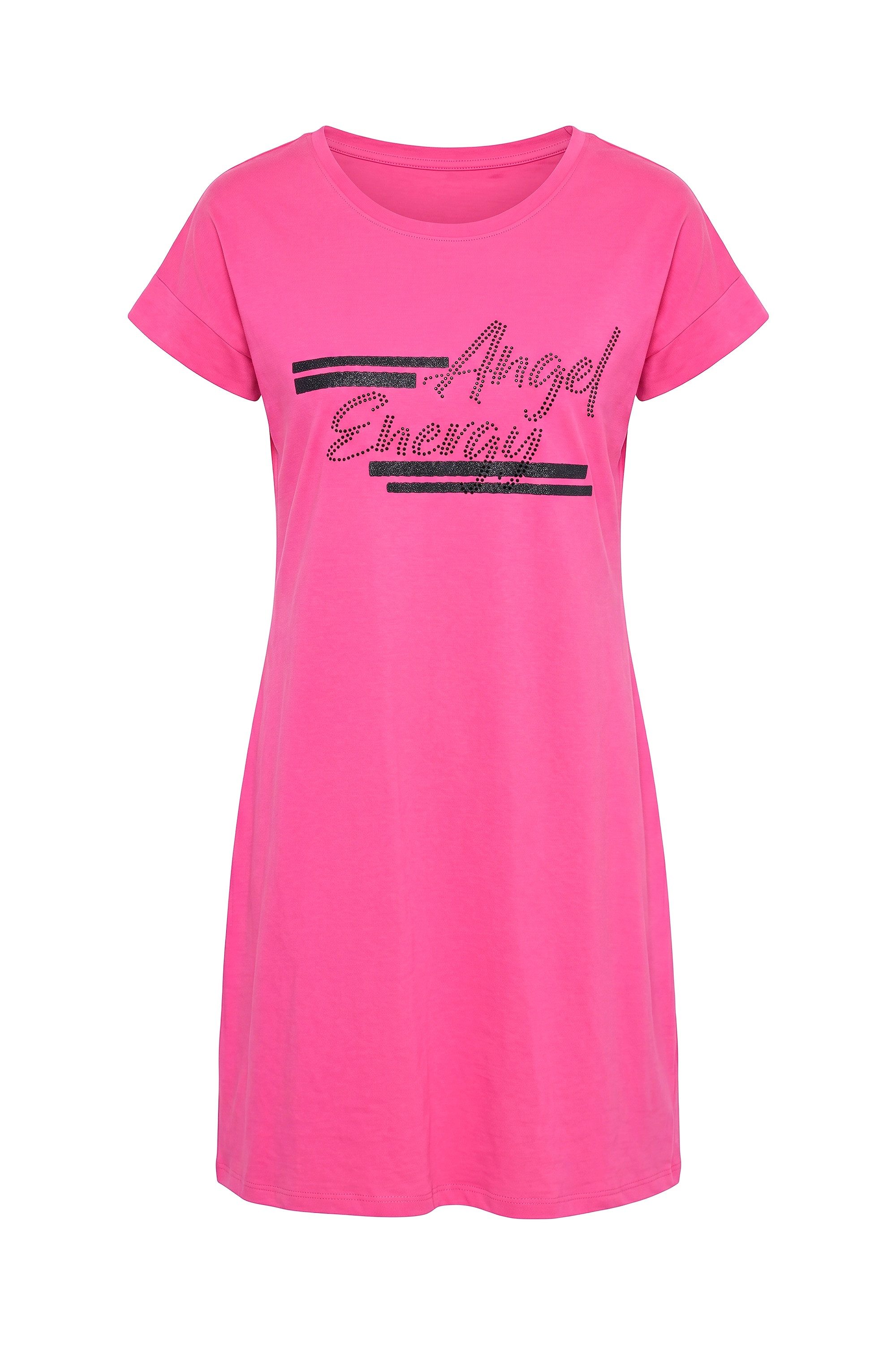Angel of Style Jerseykleid Shirtkleid A-Linie Jersey Glitzer-Schriftzug