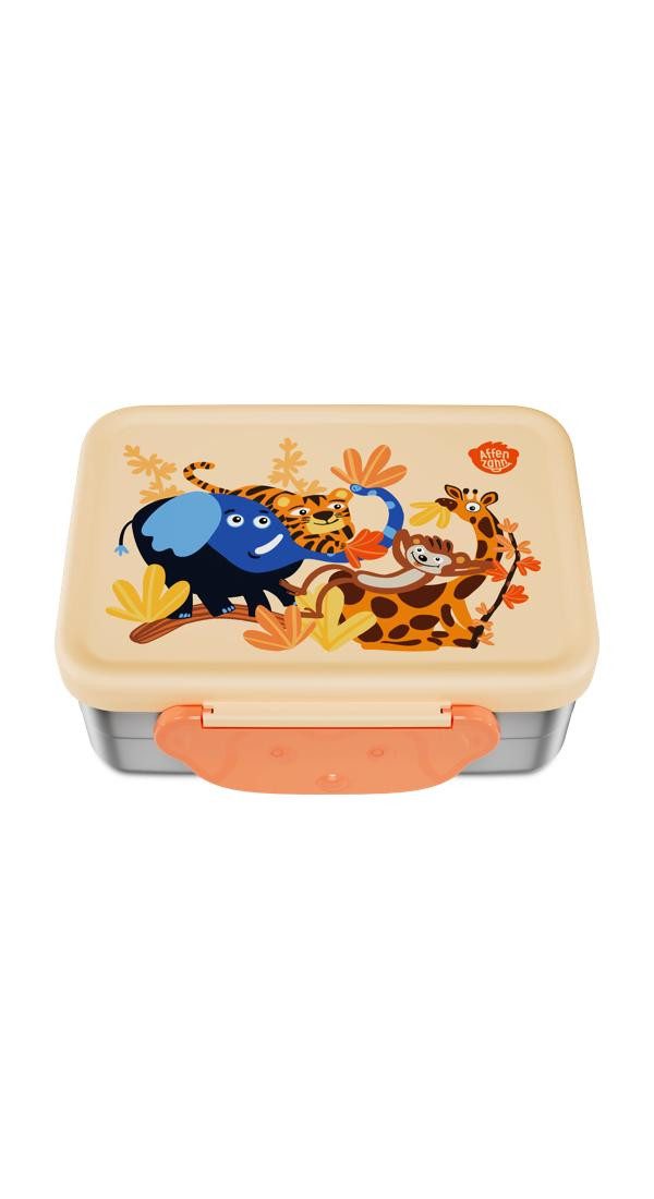Affenzahn Lunchbox Edelstahl Brotdose, Edelstahl, (Edelstahl Brotdose, 2-tlg., 1x Brotdose, 1x Trennfach), spülmaschinengeeignet bis 45 Grad, Handwäsche empfohlen