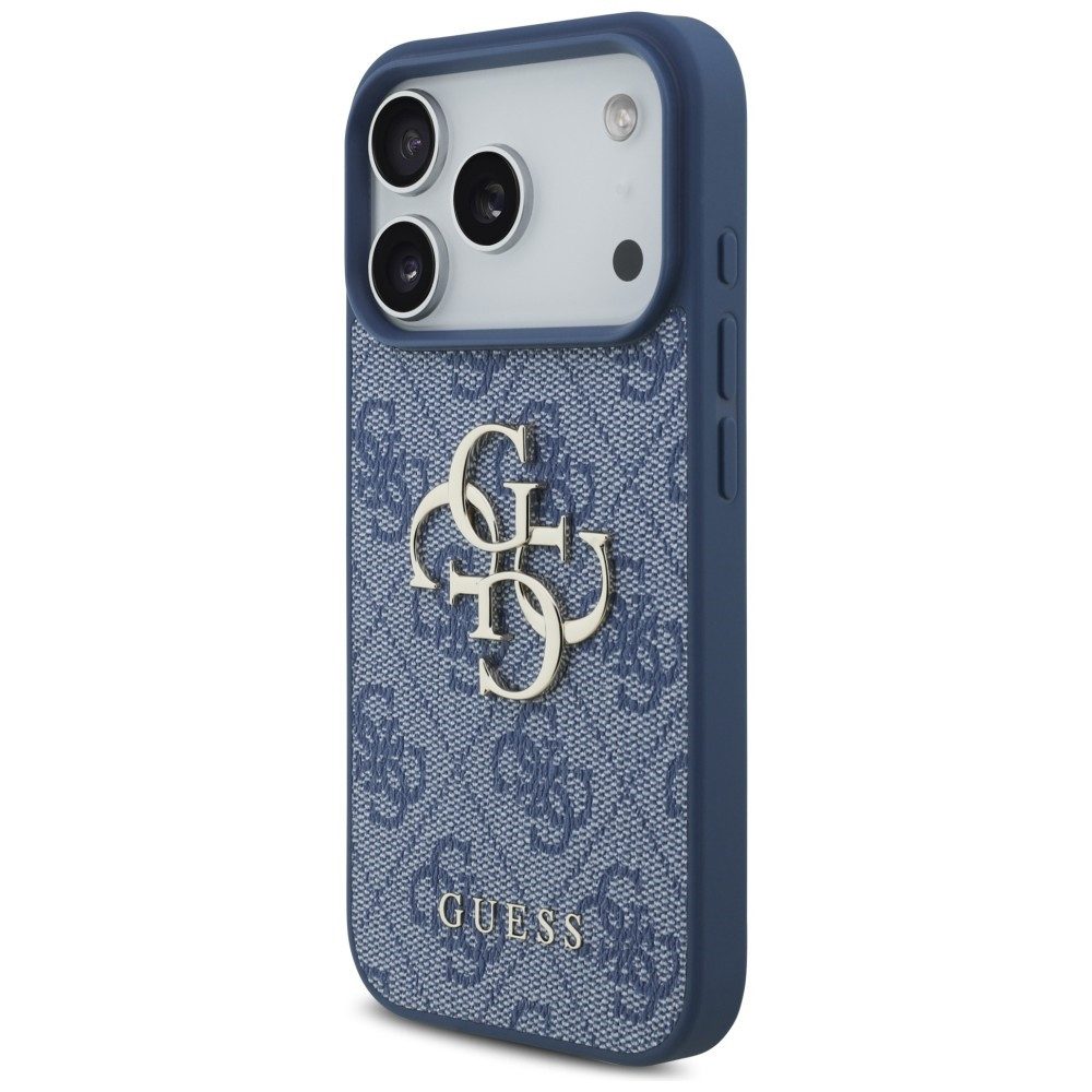 Guess Handyhülle iPhone 18 Pro Schutzhülle Kunstleder Case Big Logo Metall 6,3 Zoll, Kantenschutz – Bild 2 von 5