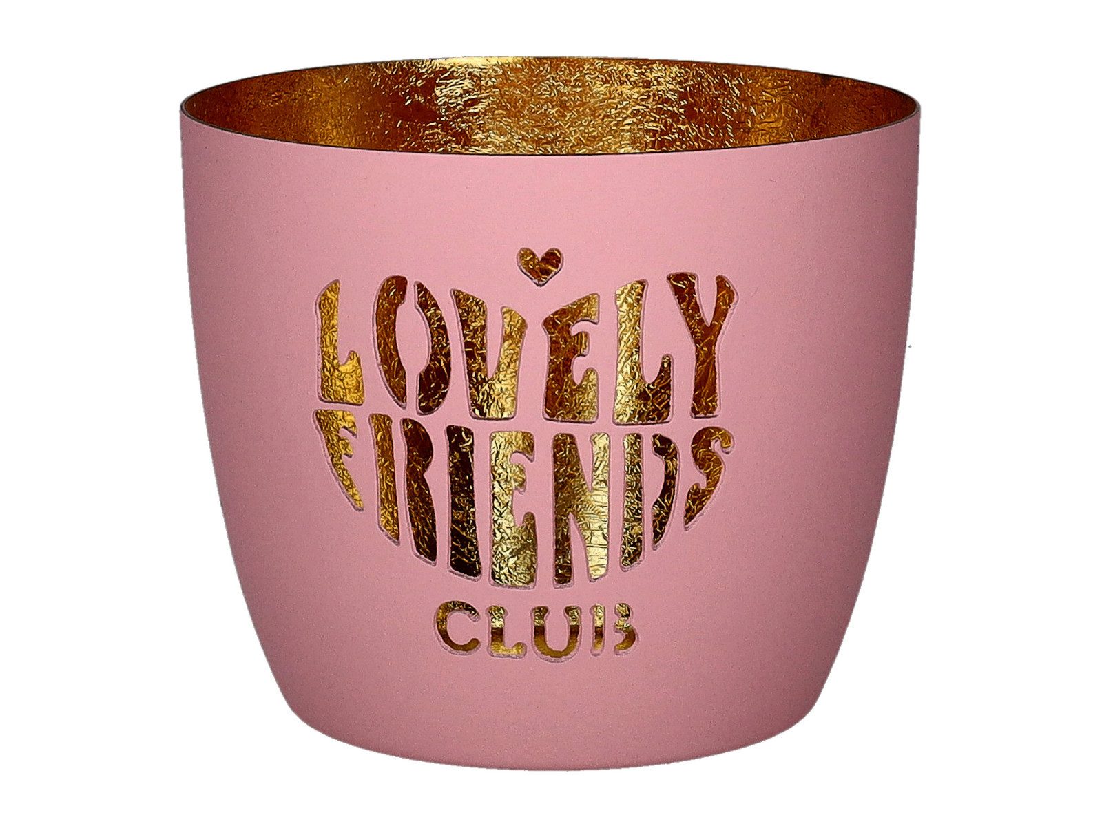 Giftcompany Windlicht Madras Windlicht M Lovely friends club rosa/gold 8,5cm