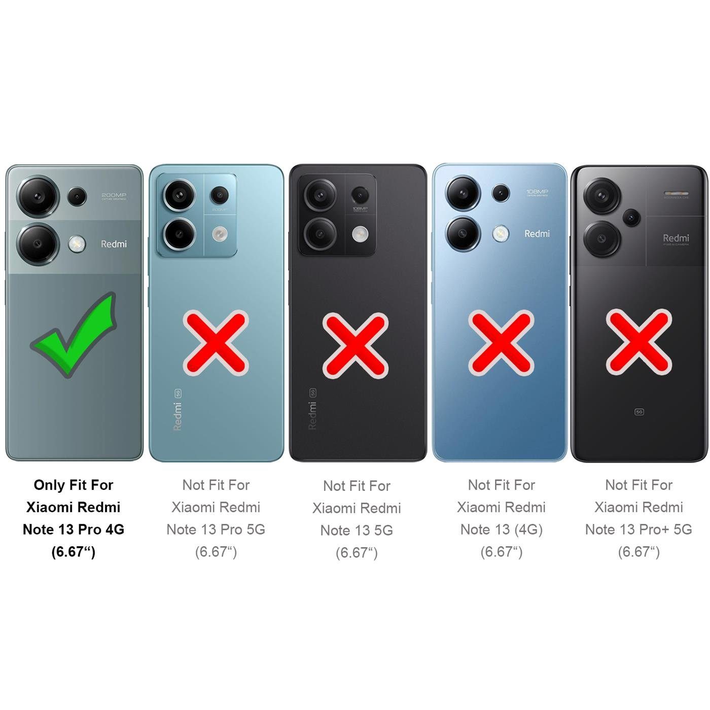 CoolGadget Handyhülle Transparent Ultra Slim Case für Xiaomi Redmi Note 13 Pro 4G 6,67 Zoll, Silikon Hülle Dünne Schutzhülle für Redmi Note 13 Pro 4G Hülle