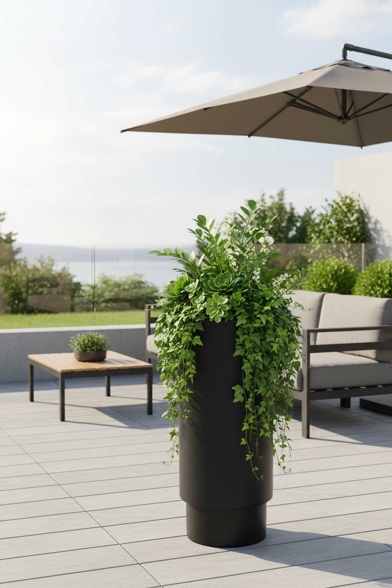 VIVANNO Blumentopf Fiberglas ESCADA Rund - günstig online kaufen