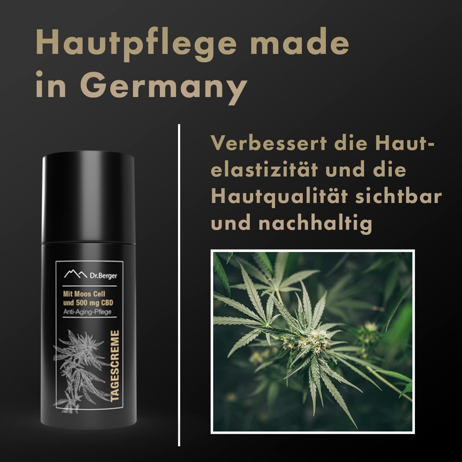 Dr. Berger Tagescreme "Black Edition" Tagescreme 50 ml mit Moos Cell, mit 500 mg CBD