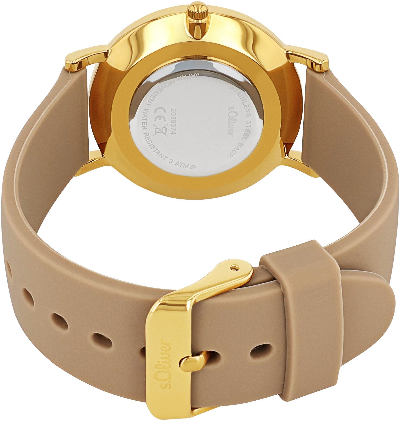 s.Oliver Quarzuhr 2038374, Armbanduhr, Damenuhr, analog, Silikonarmband günstig online kaufen